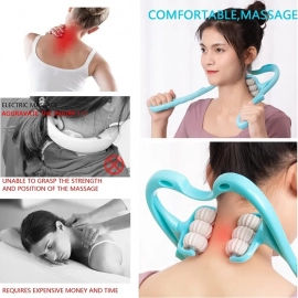 Neck Massager Swan Shape Six Wheel Neck Massager Compression Roller Hand Neck Spine Massage Health Care