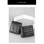 Black Tailbone Crocodile Leather Wallet Business Wallet Men  Luxury Designer Classic Wallet Men's Walle