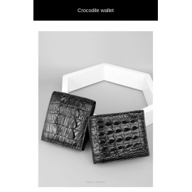 Black Tailbone Crocodile Leather Wallet Business Wallet Men  Luxury Designer Classic Wallet Men's Walle