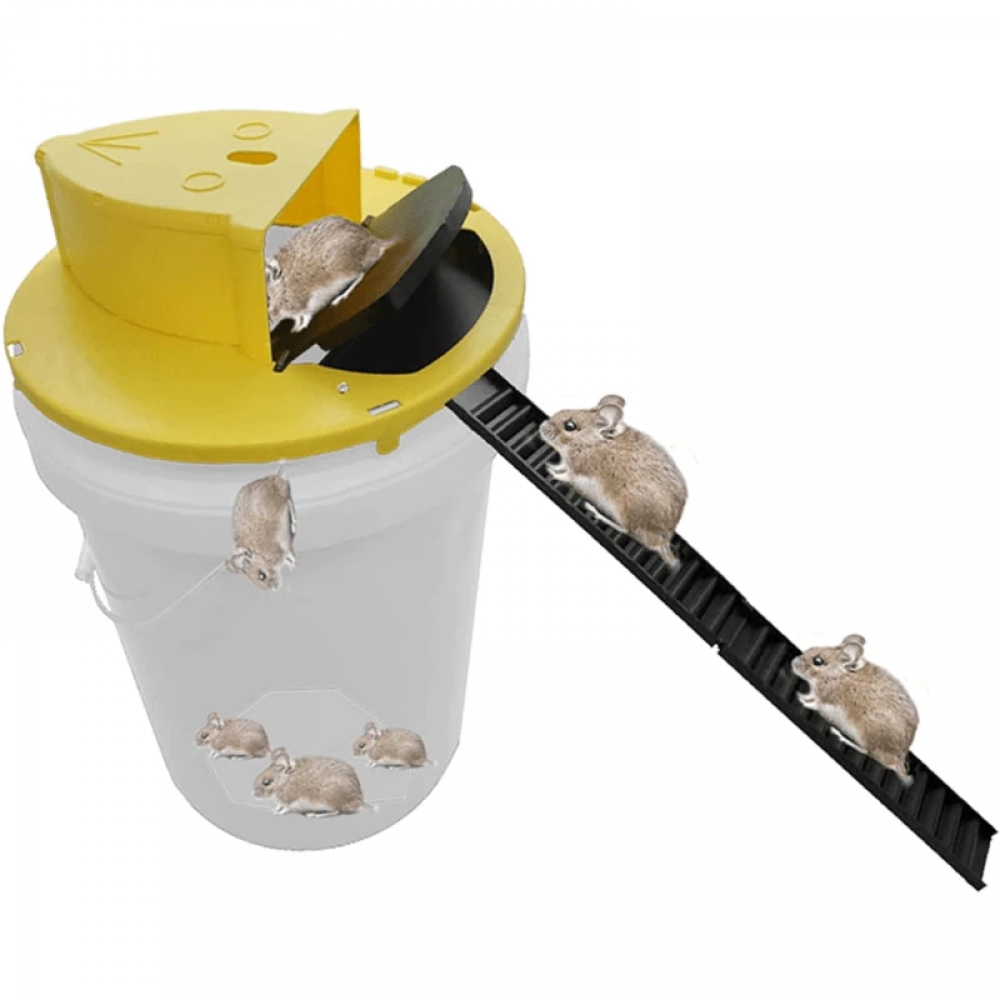 Mouse Trap Flip and Slide Bucket Lid Mice Rat Trap For Indoor Outdoor Multi Catch Auto Reset